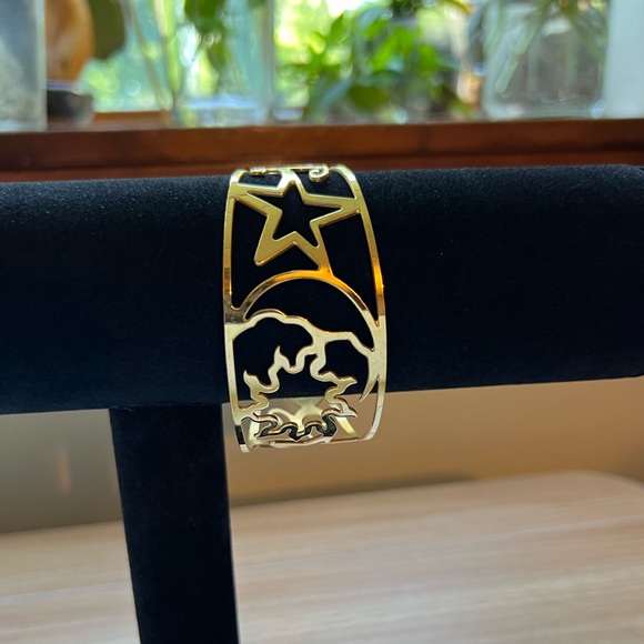 Gold Tone Celestial Cuff Bracelet - Picture 2 of 10